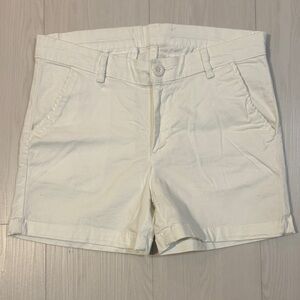 White Flat Front Shorts 4 inch